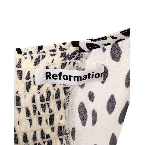 Reformation Alessi Crepe Midi Dress in Animal Print Viscose - Picture 4 of 5